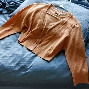 3/4 sleeve Cropped V-neck cardigan